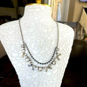 Vintage Betsey Johnson silver crystal necklace